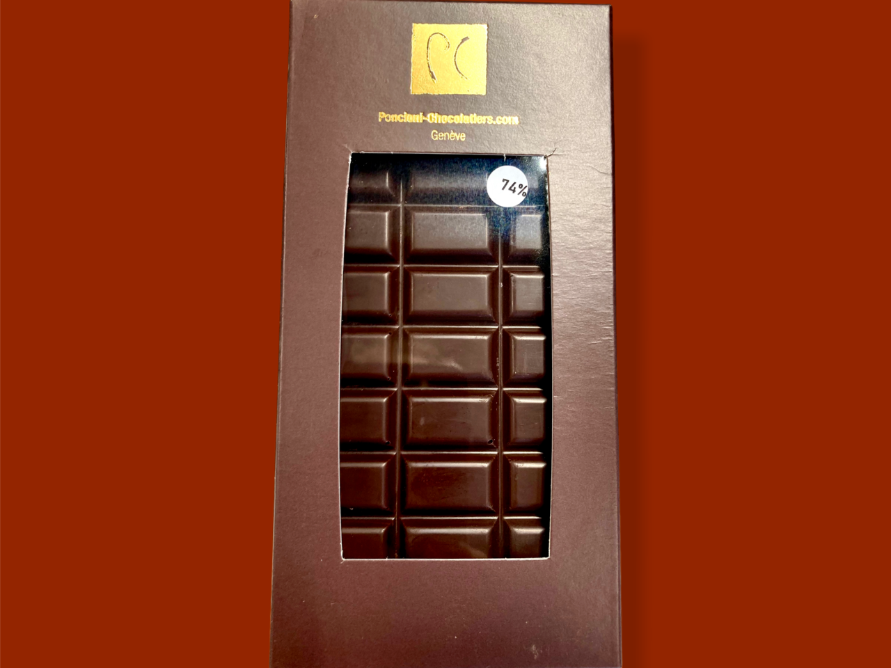 Tablette chocolat grand cru République Dominicaine bio 74% 80g, produit artisanal en vente directe en Suisse