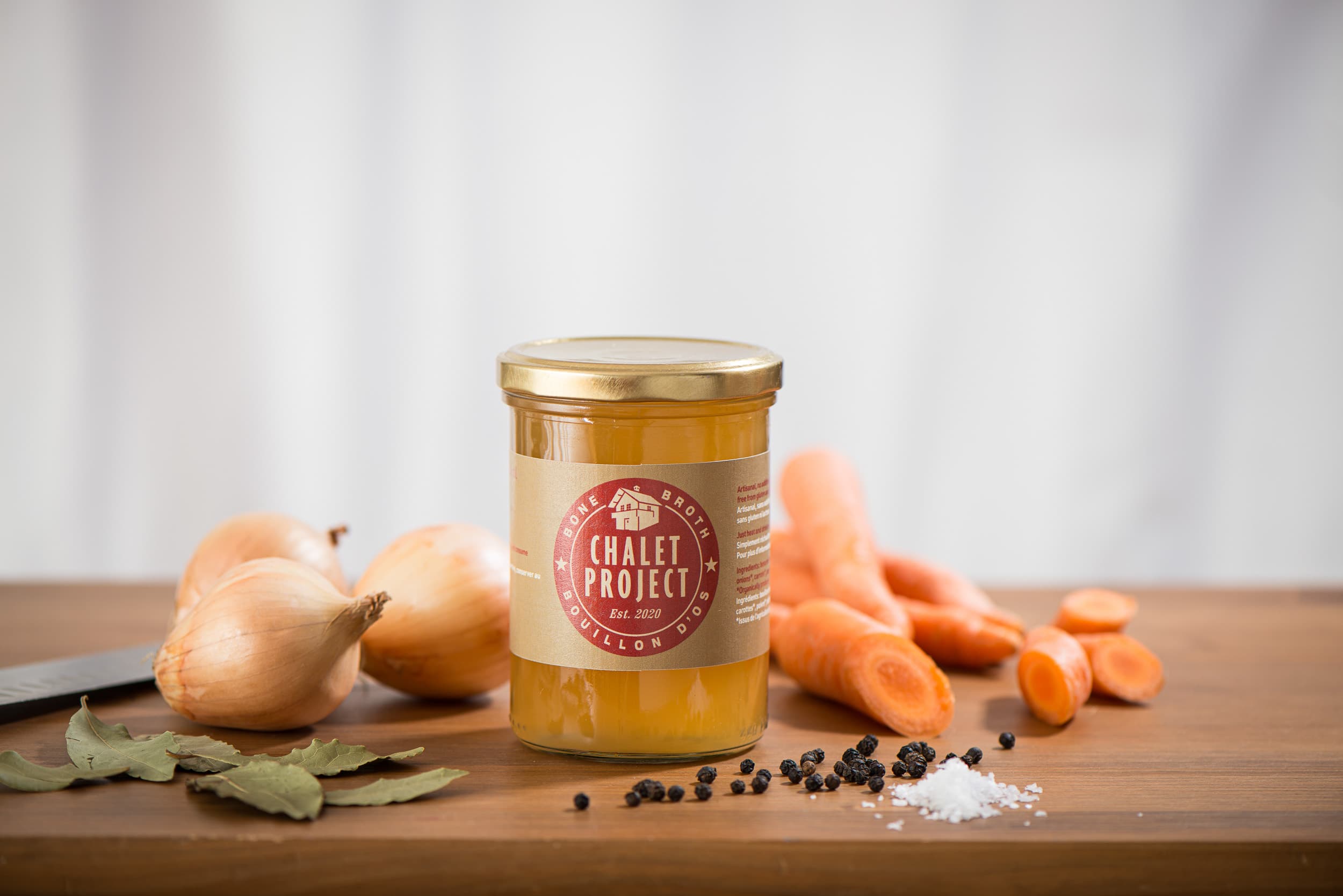 Bouillon d'os de poulet bio, Chalet Project