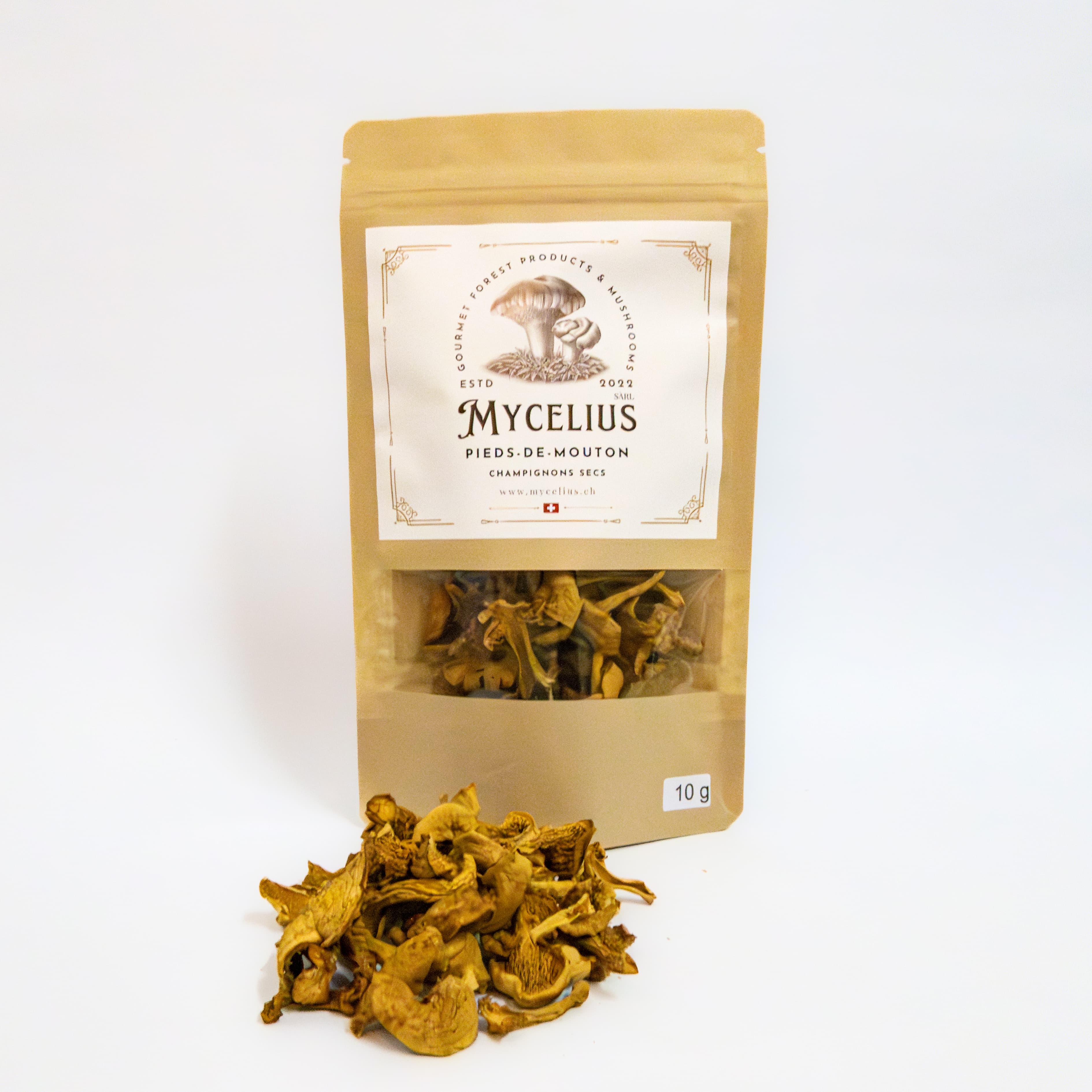 Pieds-de-mouton séchés (10g), Mycelius Sàrl