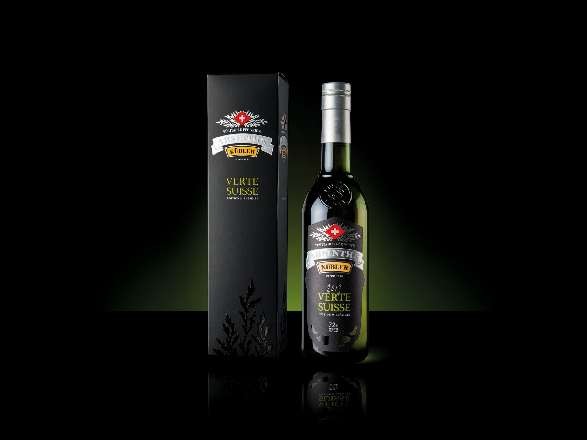 Absinthe Kübler Verte Suisse 72% vol. 50cl , Absinthe Kübler