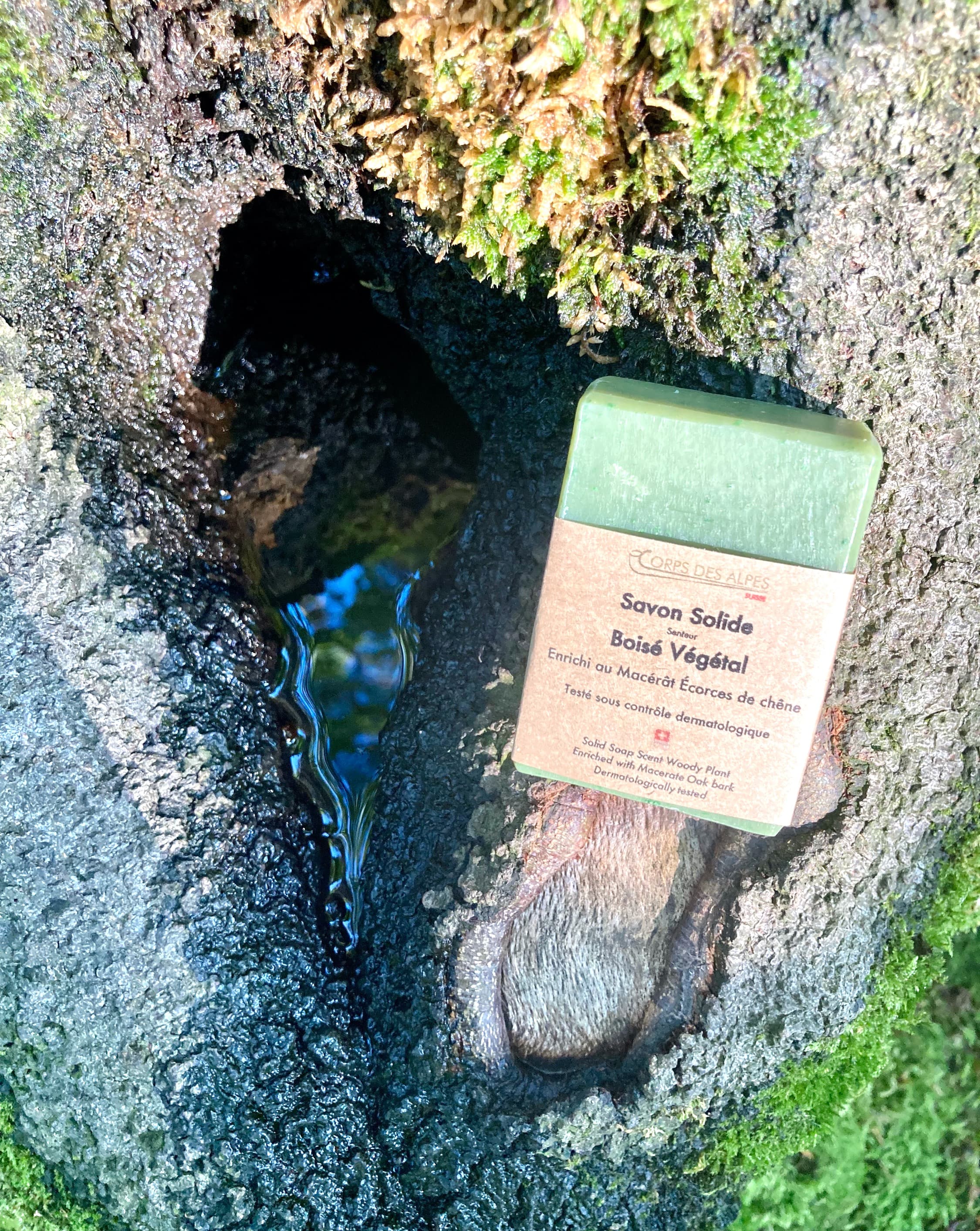 Savon solide senteur Boisé Végétal, Corps des Alpes Cosmétiques Naturels