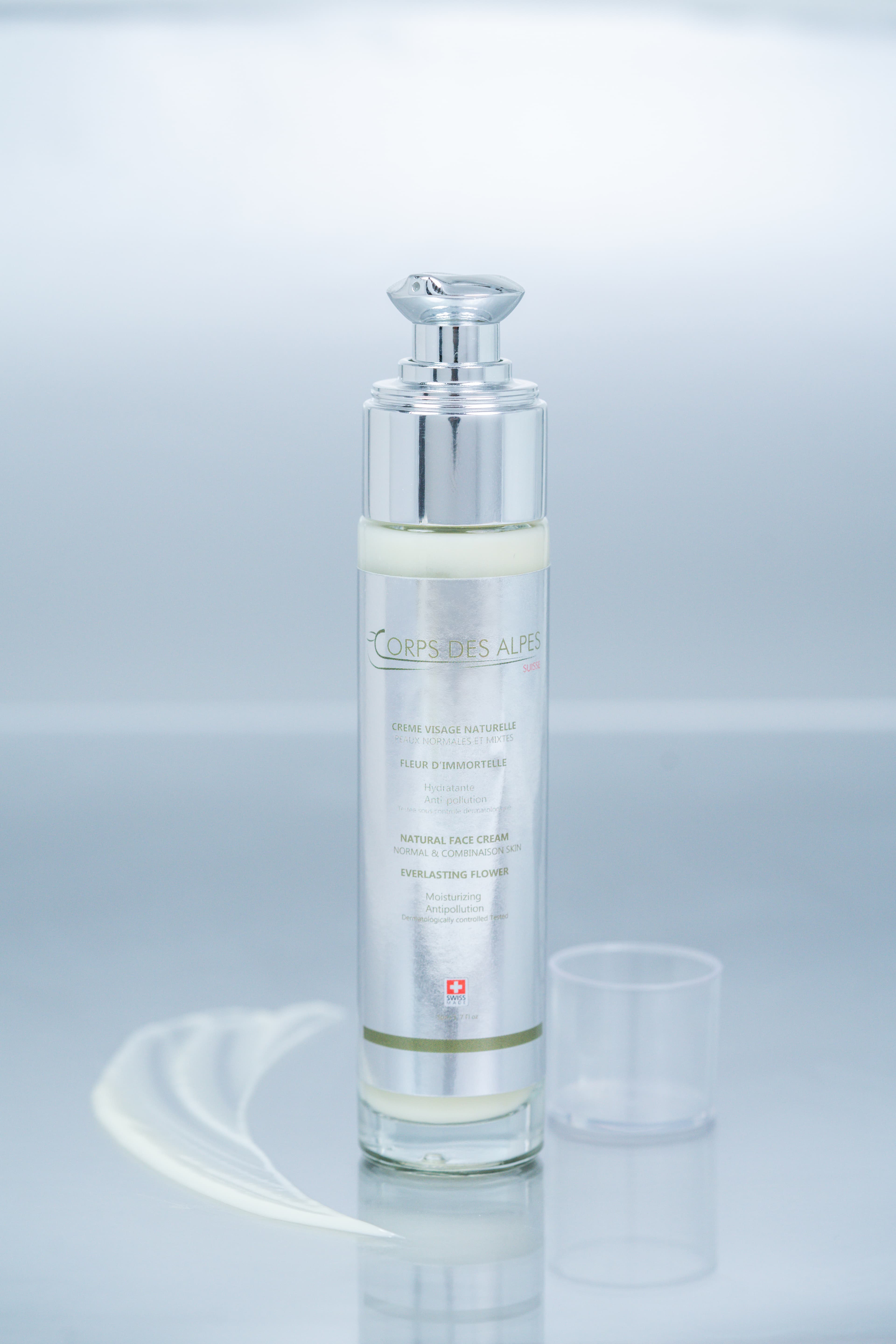 Natürliche Gesichtscreme mit Immortelle-Blume, Corps des Alpes Cosmétiques Naturels