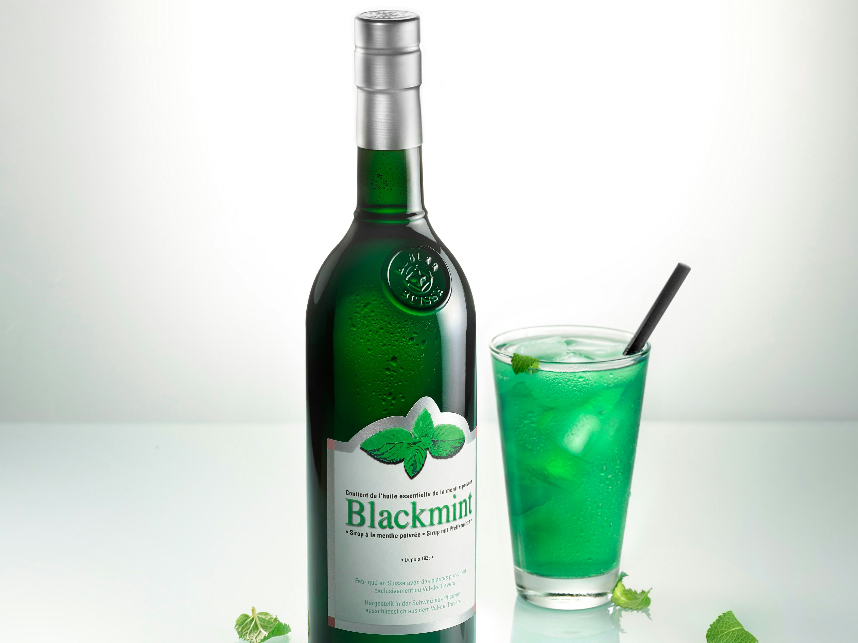 Blackmint Sirop de menthe s/alcool, produit artisanal en vente directe en Suisse