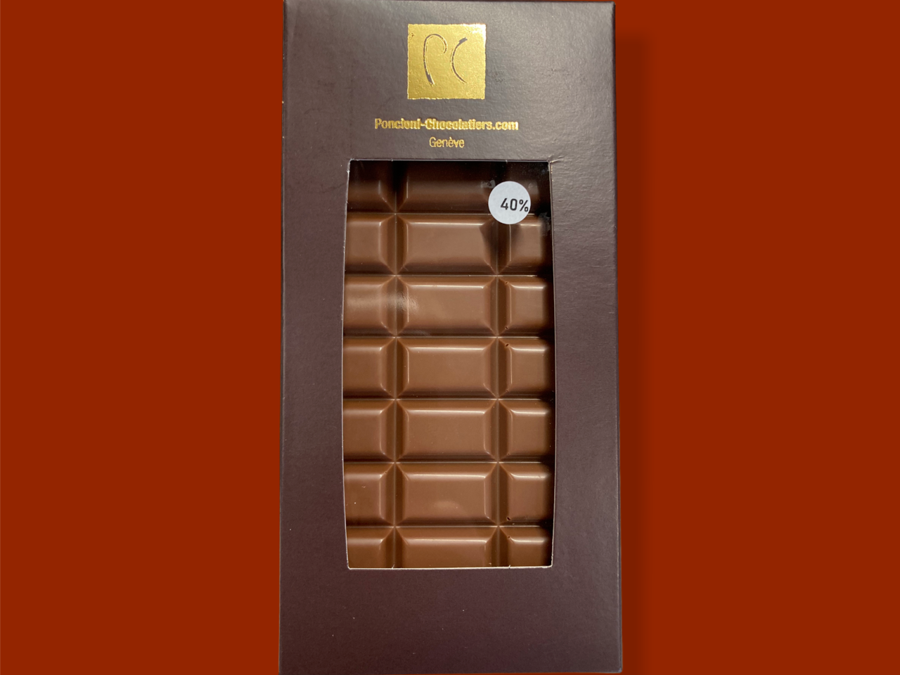 Organic milk chocolate bar from Ghana 40% 80g, Pallanterie Chocolatiers, Meinier, image 1 | Mimelis
