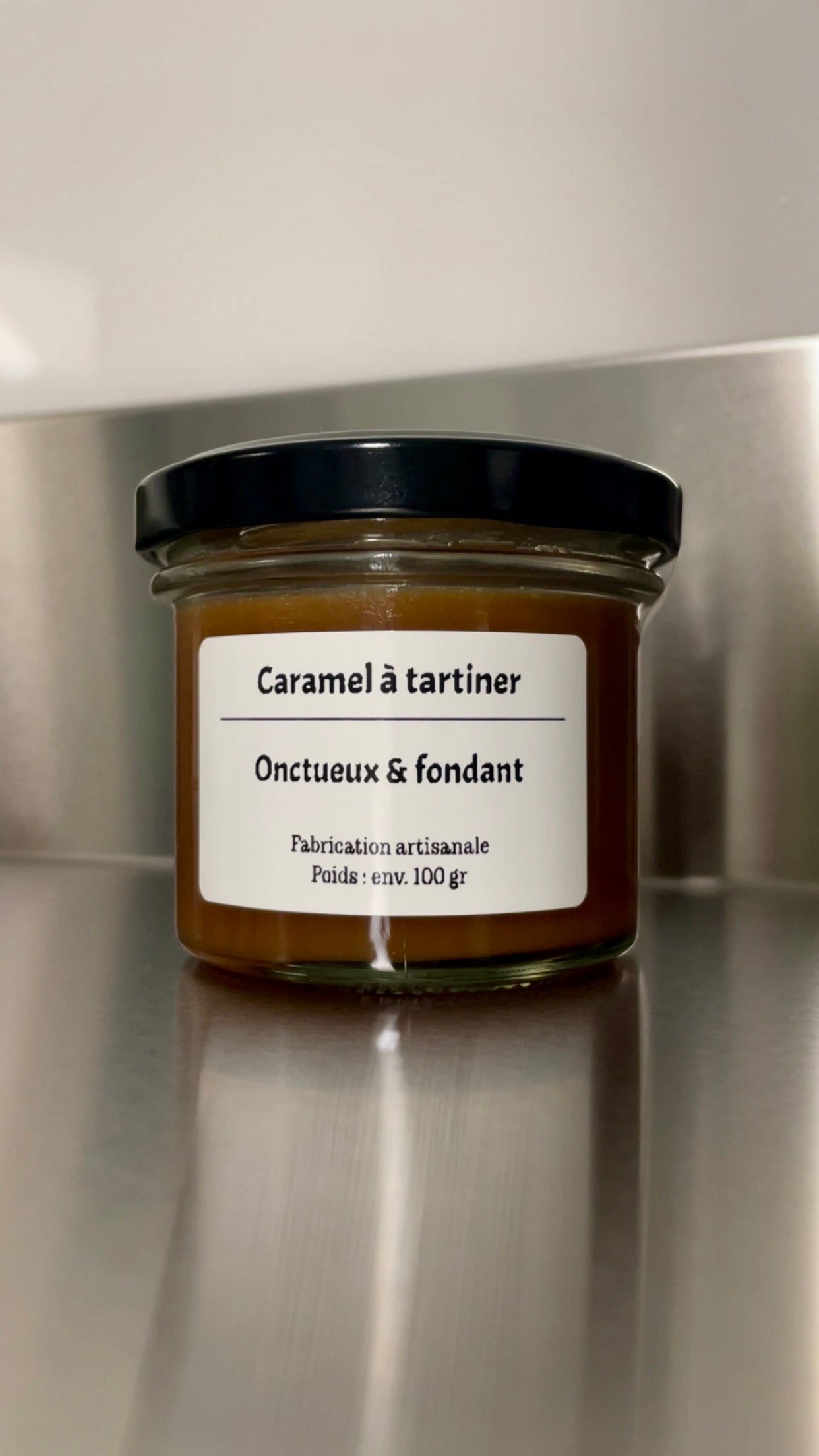 Caramel spread, 100g, L'Aveline Chocolaterie, Bussy FR, image 1 | Mimelis
