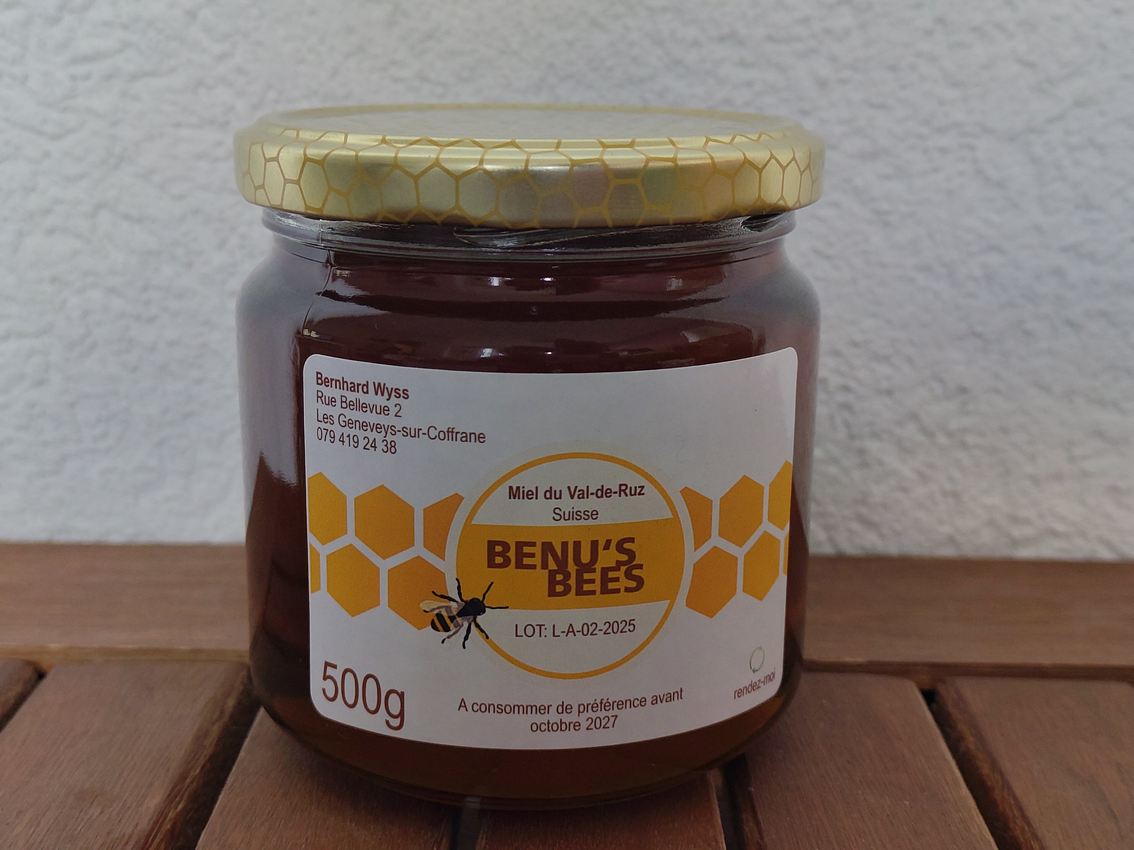 Miel artisanal - septembre 2025 - 500g, Benu's Bees, Val-de-Ruz, image 1 | Mimelis