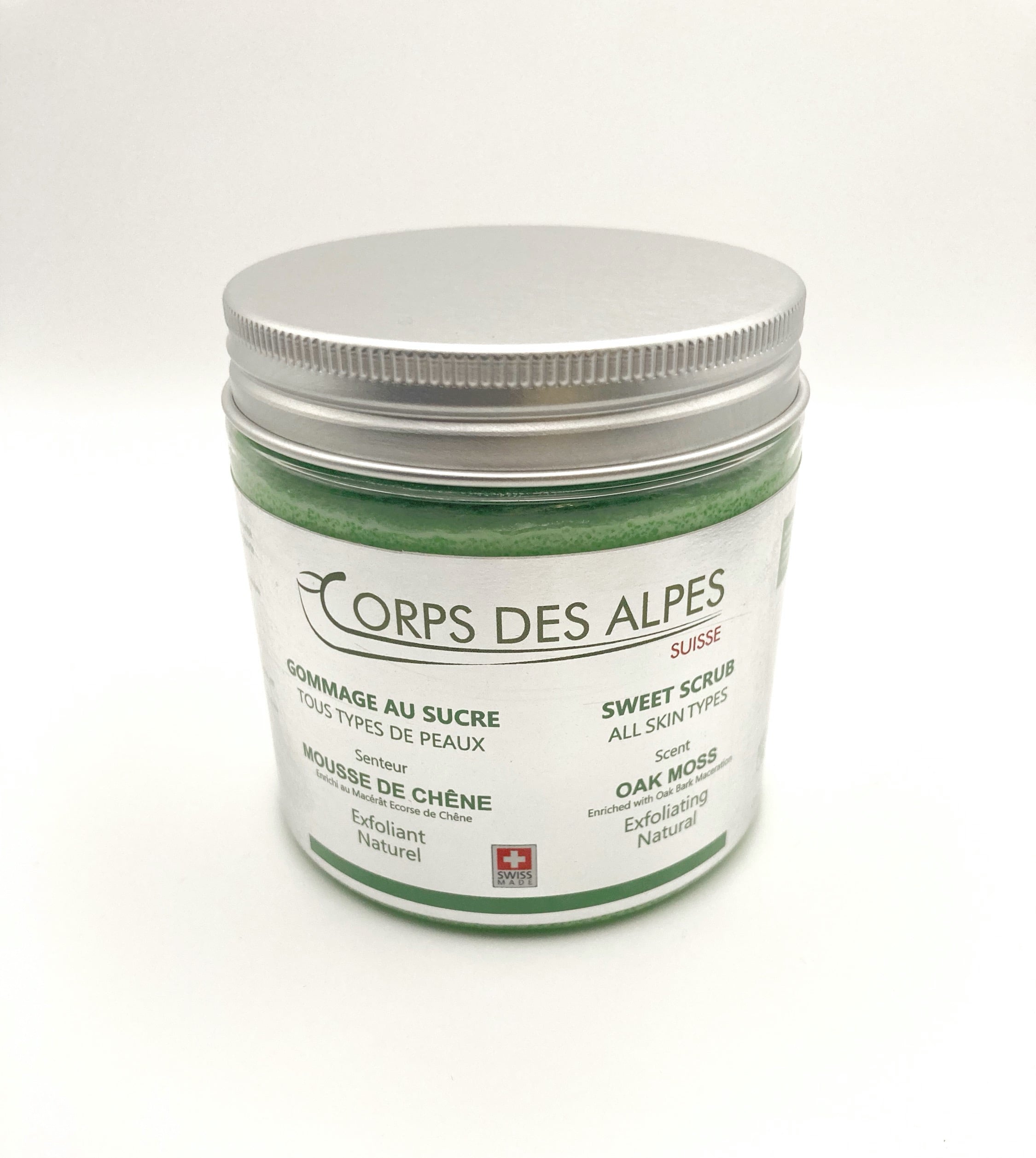 Scrub allo zucchero profumato al muschio di quercia, Corps des Alpes Cosmétiques Naturels, La Verrerie, image 1 | Mimelis