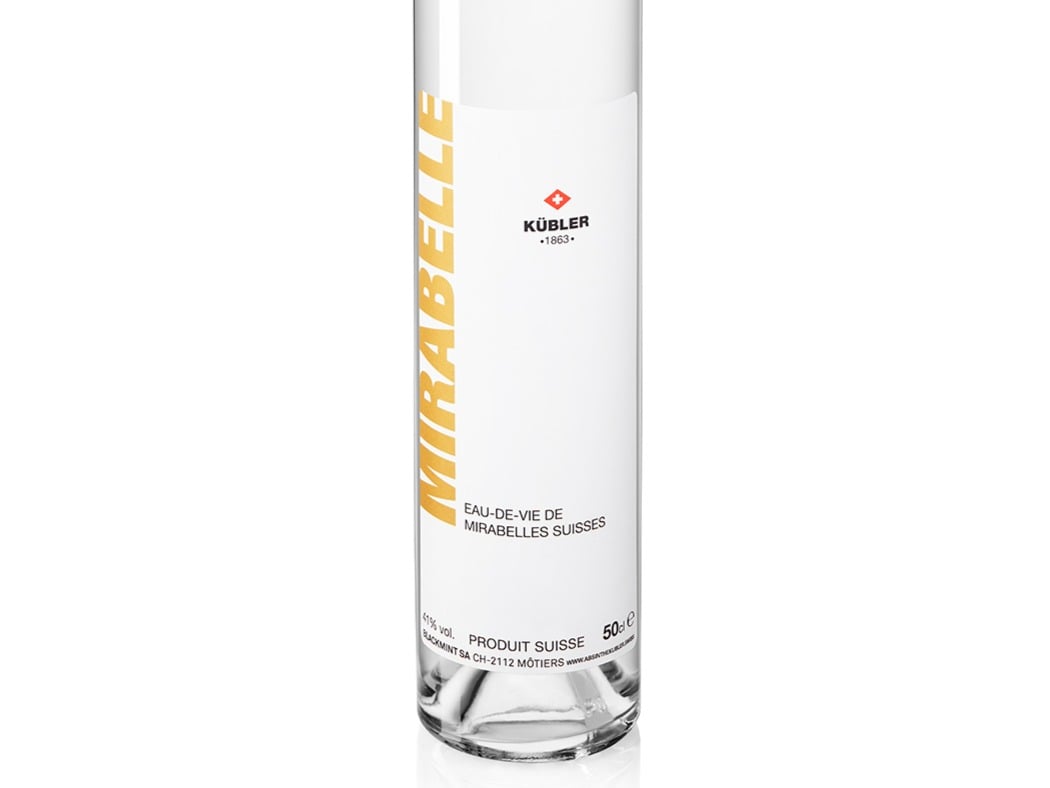 Fine eaux-de-vie de Mirabelle Kübler  41% vol. 50cl, Absinthe Kübler, Val-de-Travers, image 1 | Mimelis