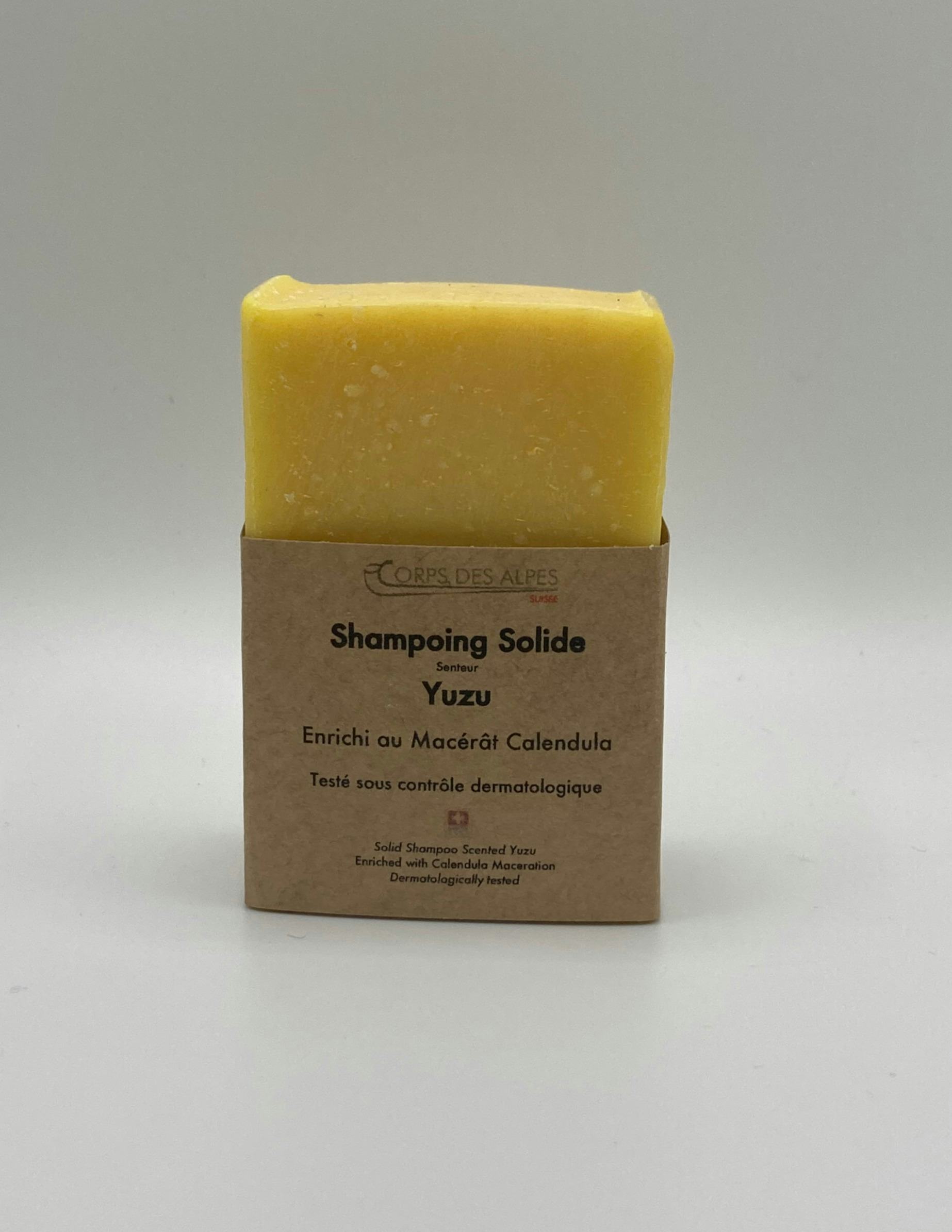Festes Shampoo mit Yuzu-Duft, handwerkliches Produkt für den Direktverkauf in der Schweiz