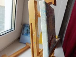 Peinture à l'huile faite à la main Traîneau d'hiver image 3