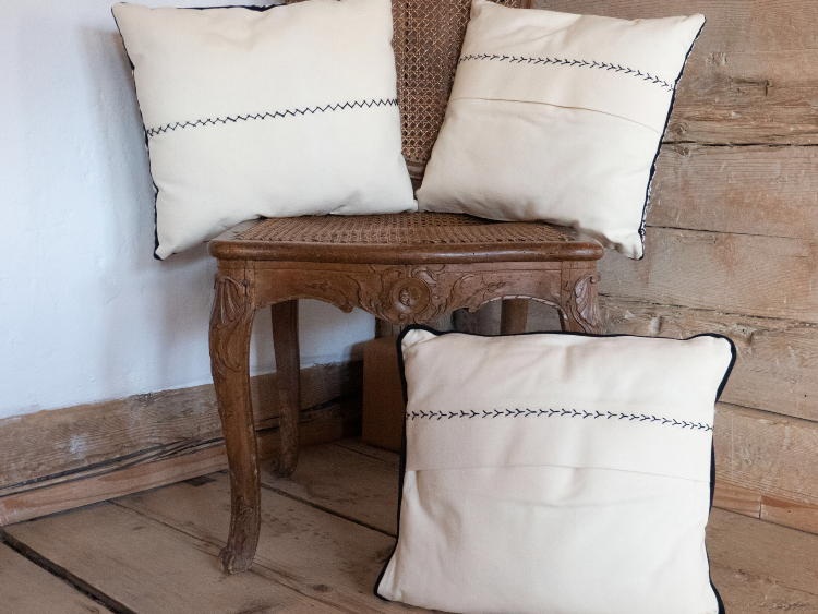 Decorative cushion , artisanal product for direct sale in Switzerland