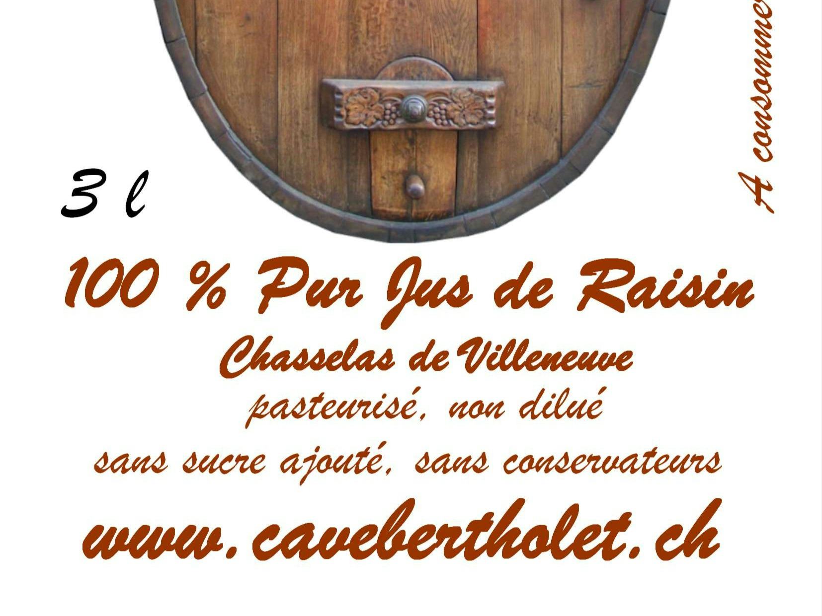 Jus de raisin, produit artisanal en vente directe en Suisse
