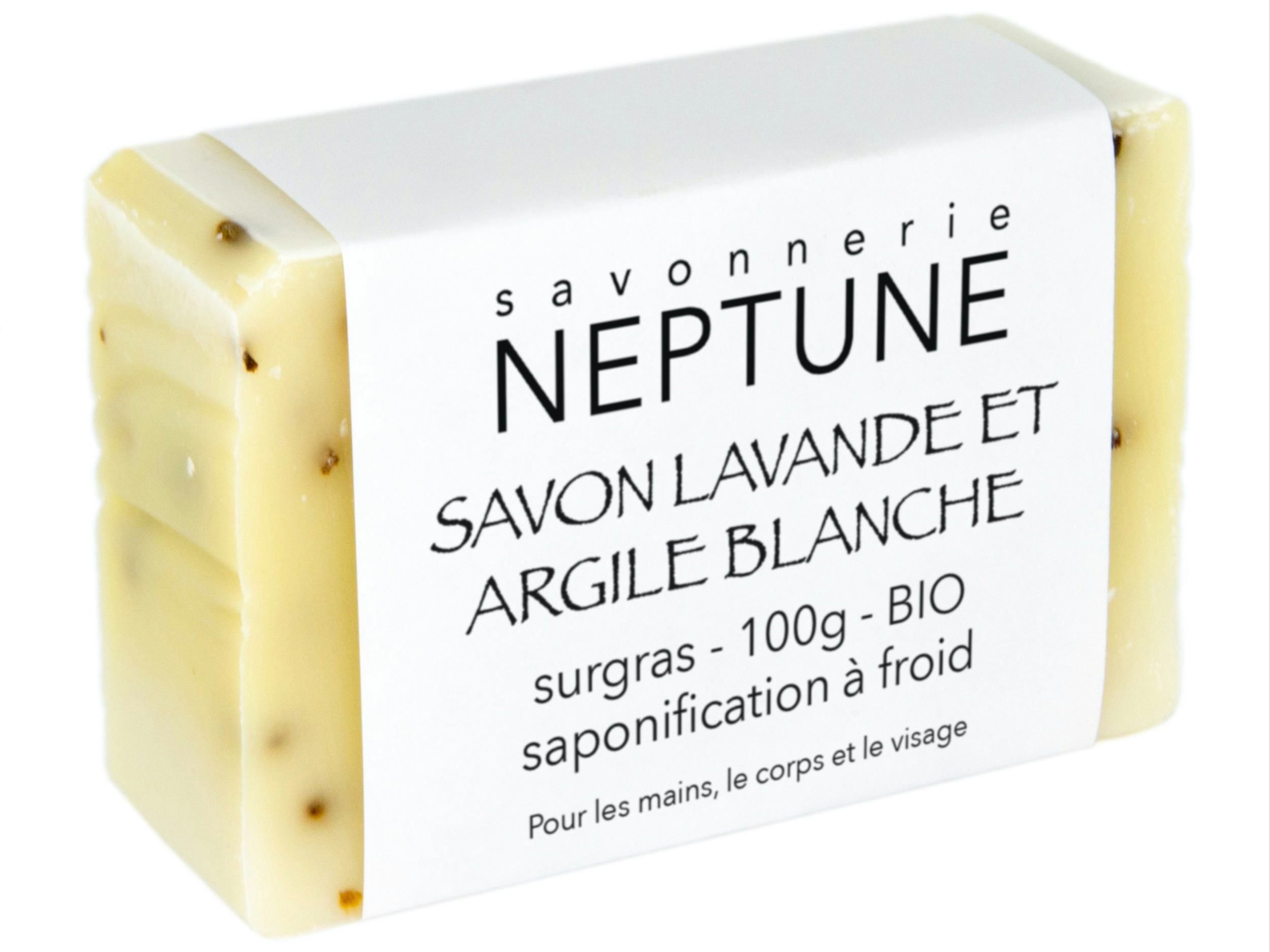 Lavender and white clay soap - organic, Savonnerie NEPTUNE, Crésuz, image 2 | Mimelis