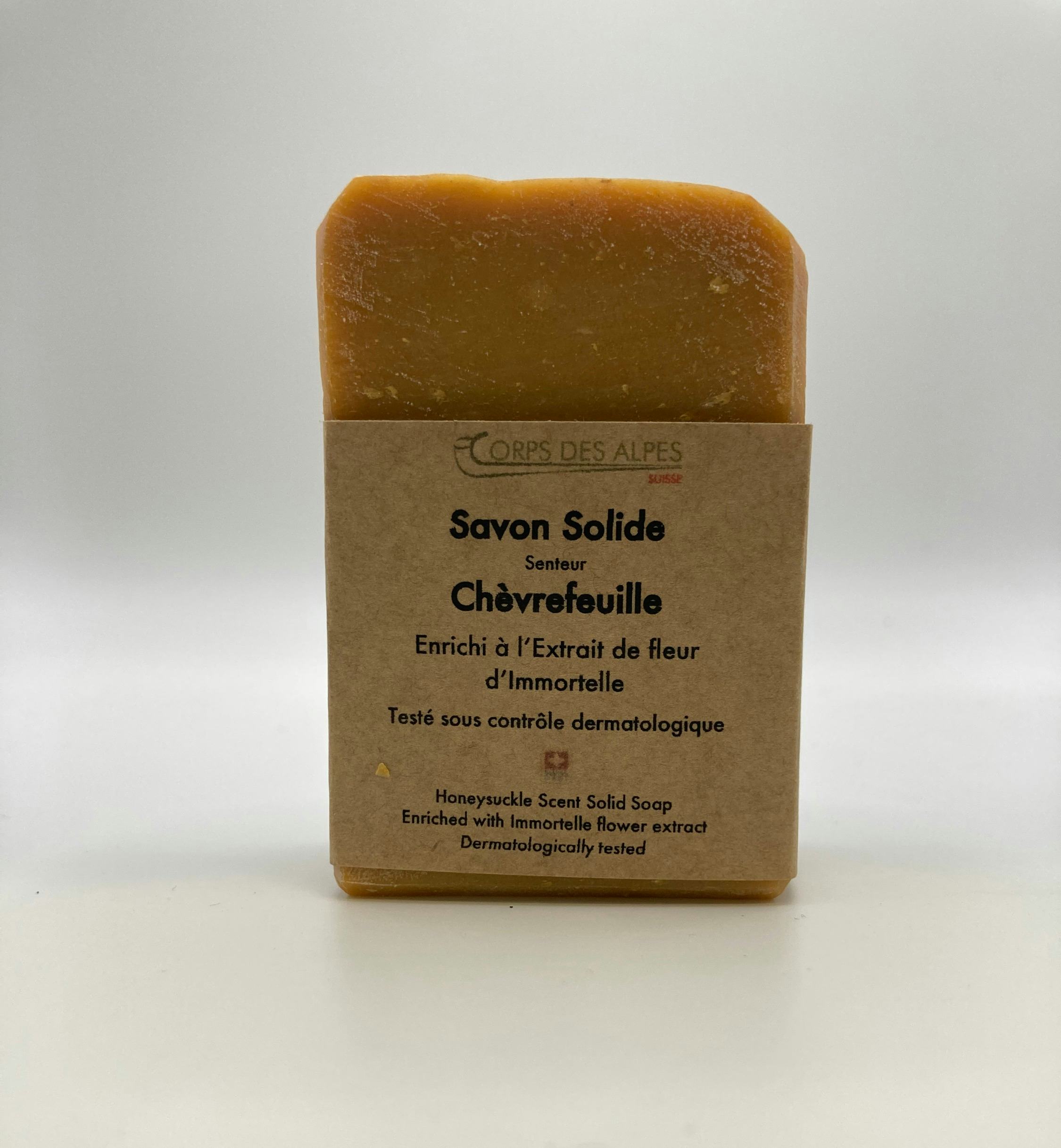 Savon Solide senteur Chèvrefeuille, handwerkliches Produkt für den Direktverkauf in der Schweiz