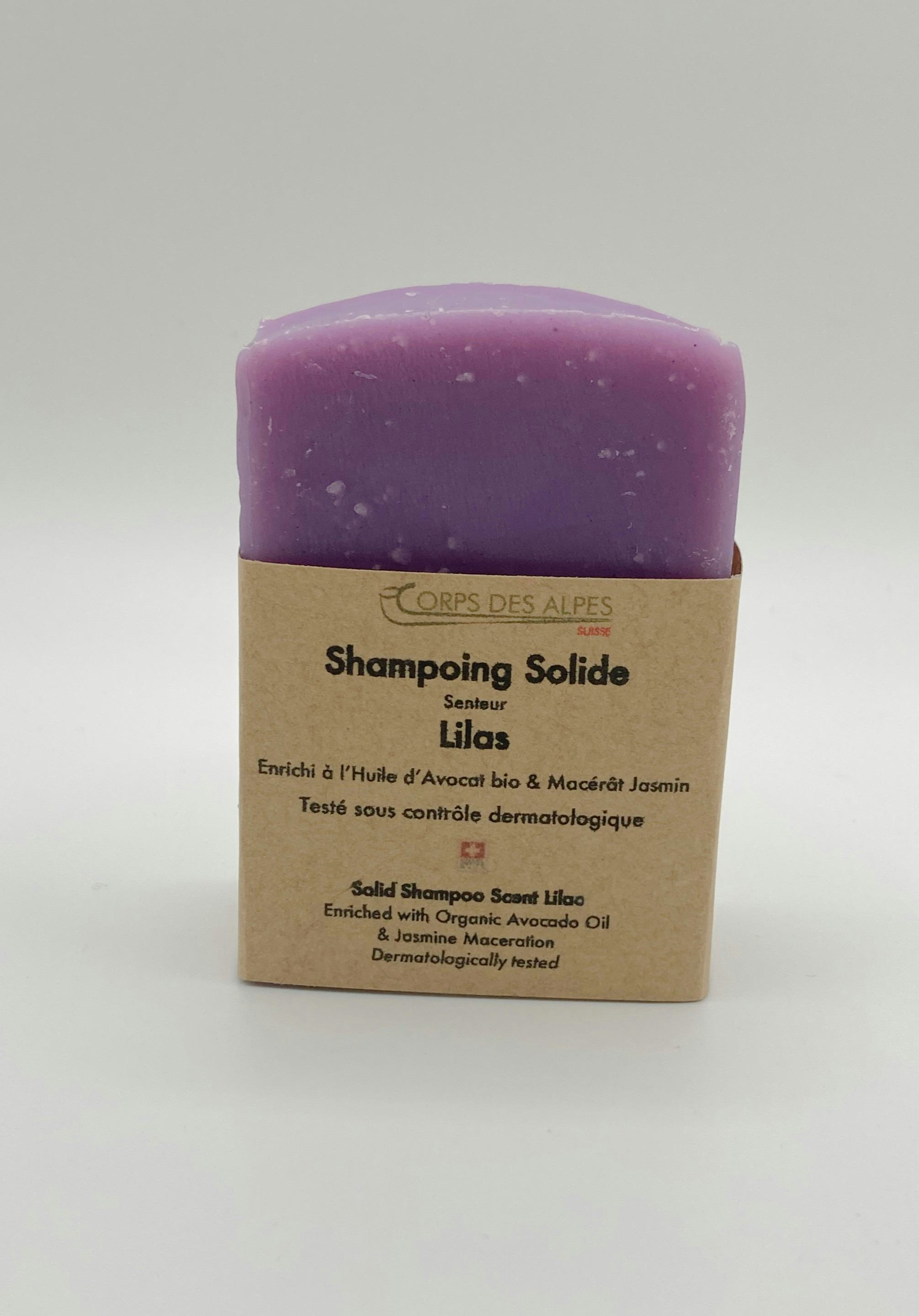 Festes Shampoo mit Fliederduft, handwerkliches Produkt für den Direktverkauf in der Schweiz