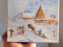 Handmade oil painting Winter fun, Quantum Satis Workshop, Uetikon am See, image 2 | Mimelis