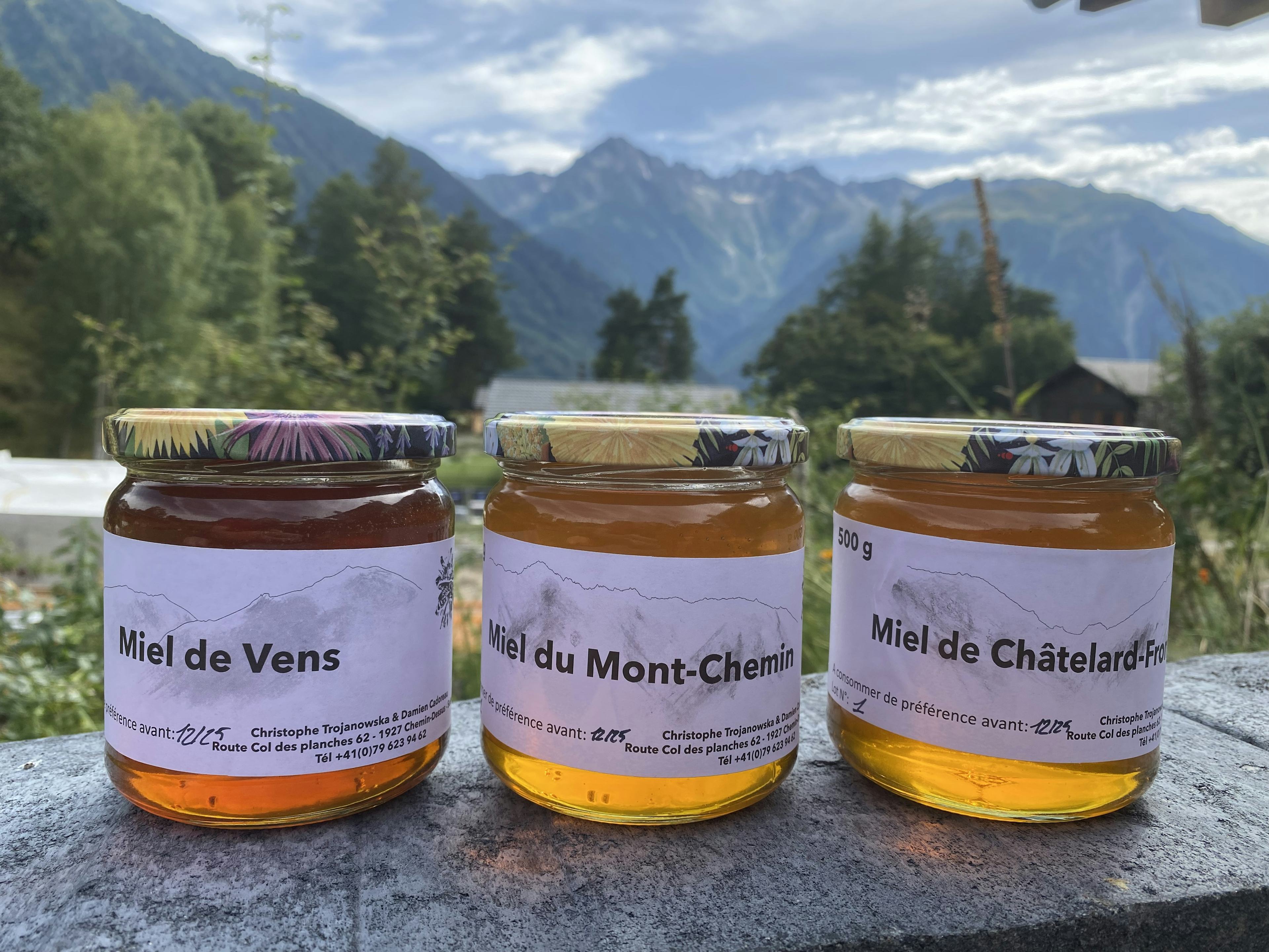 Honey from Chatelard Frontiere, artisanal product for direct sale in Switzerland