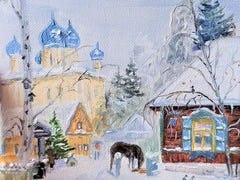 Handmade oil painting Winter in the countryside , Quantum Satis Workshop, Uetikon am See, image 3 | Mimelis