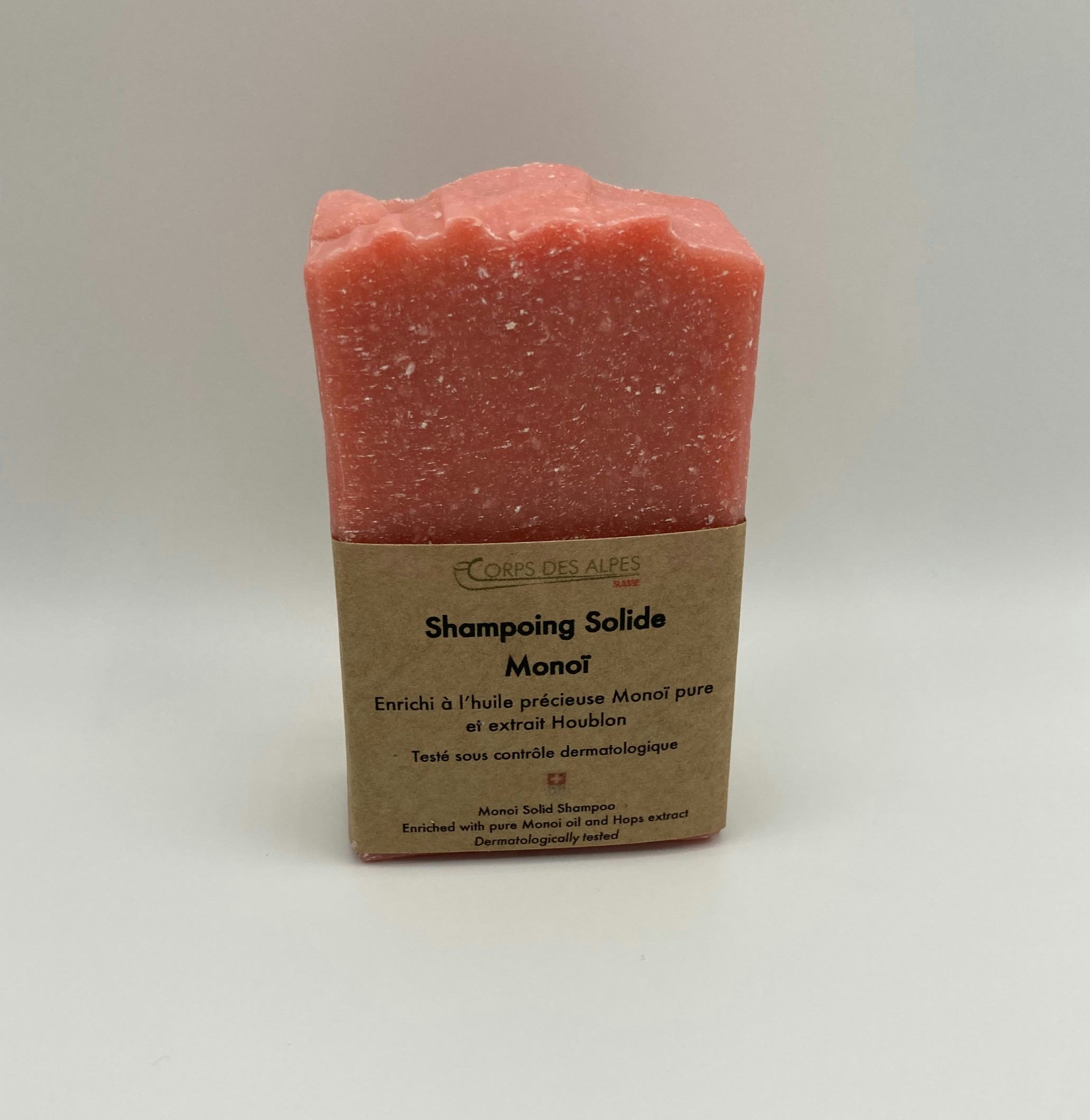 Monoï solid shampoo, artisanal product for direct sale in Switzerland